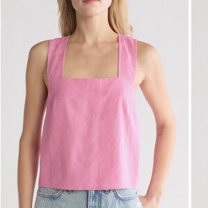 Madewell Linen Cross-Back Sleeveless Top